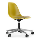 Eames Plastic Side Chair RE PSCC, Moutarde RE, Avec coussin d'assise, Moutarde / gris foncé