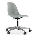 Eames Plastic Side Chair RE PSCC, Gris clair RE, Avec coussin d'assise, Bleu glacier / ivoire