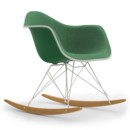 Eames Plastic Armchair RE RAR avec rembourrage, Vert émeraude, Rembourrage intégral, Vert / ivoire, Blanc, Blanc/érable nuance de jaune