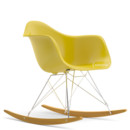 Fauteuil Eames Plastic Armchair RE RAR, Moutarde, Chromé, Érable nuance de jaune