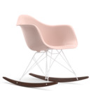 Fauteuil Eames Plastic Armchair RE RAR, Rose pâle, Revêtement blanc, Érable foncé