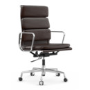 Soft Pad Chair EA 219, Poli, Cuir Premium F châtaigne, Plano marron