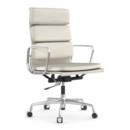 Soft Pad Chair EA 219, Poli, Cuir Standard neige, Plano blanc, Souples pour sols durs