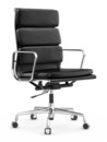 Soft Pad Chair EA 219, Chromé, Cuir Standard nero, Plano nero