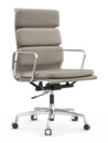 Soft Pad Chair EA 219, Chromé, Cuir Standard sable, Plano gris mauve 