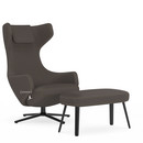 Grand Repos, Fauteuil Grand Repos & Panchina, Tissu Cosy 2 muscat, 41 cm, Noir basic