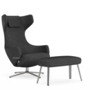 Fauteuil Grand Repos, Fauteuil Grand Repos & Panchina, Tissu Dumet charbon/noir, 46 cm, Poli