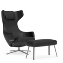 Grand Repos, Fauteuil Grand Repos & Panchina, Cuir Premium F nero, 46 cm, Poli