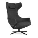 Fauteuil Grand Repos, Fauteuil Grand Repos, Tissu Dumet charbon/noir, 46 cm, Noir basic