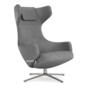 Grand Repos, Fauteuil Grand Repos, Tissu Dumet gris sierra mélange, 41 cm, Poli