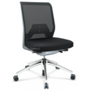 ID Mesh, Mécanisme Flowmotion sans inclinaison avant et sans réglage de la profon, Sans accotoirs, Piétement à 5 branches, aluminium poli, Soft grey, Assise Silk Mesh, dossier Diamond Mesh, Nero, Durs pour tapis