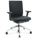 ID Soft, Mécanisme Flowmotion avec inclinaison avant et réglage de la profondeur , Avec accotoirs 2D, Piétement à 5 branches, aluminium poli, Noir basic, Assise et dossier Silk Mesh, Nero, Souples pour sols durs