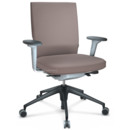 ID Soft, Mécanisme Flowmotion avec inclinaison avant et réglage de la profondeur , Avec accotoirs 2D, Piétement à 5 branches, plastique basic dark, Soft grey, Assise et dossier Silk Mesh, Gris mauve, Souples pour sols durs