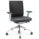 ID Soft, Mécanisme Flowmotion avec inclinaison avant et réglage de la profondeur , Avec accotoirs 3D, Piétement à 5 branches, aluminium poli, Soft grey, Assise et dossier Silk Mesh, Asphalte, Souples pour sols durs