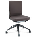 ID Soft, Mécanisme Flowmotion sans inclinaison avant et sans réglage de la profon, Sans accotoirs, Piétement à 5 branches, plastique basic dark, Soft grey, Assise et dossier Silk Mesh, Marron, Durs pour tapis