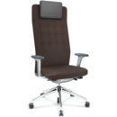 ID Trim L, Mécanisme Flowmotion sans réglage de la profondeur d'assise, Avec accotoirs 3D, Soft grey, Tissu Plano marron, Souples pour sols durs