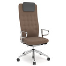 ID Trim L, Mécanisme Flowmotion sans réglage de la profondeur d'assise, Avec supports d'accotoirs en aluminium poli, Soft grey, Tissu Plano marron, Durs pour tapis