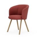 Fauteuil Mikado, Chêne naturel, Plano, Rouge coquelicot / champagner, Patins pour tapis