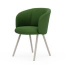 Fauteuil Mikado, Aluminium revêtu par poudre couleur craie, Plano, Vert pré / forêt, Patins pour tapis