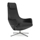 Repos, Fauteuil Repos, Cuir Premium F nero, 41 cm, Poli