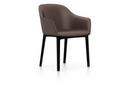 Softshell Chair avec piètement à 4 pieds, Basic dark, Cuir (Standard), Marron