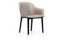 Softshell Chair avec piètement à 4 pieds, Basic dark, Cuir (Standard), Sable