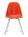 Vitra - Eames Fiberglass Chair DSX, Eames red orange, Poli chromé