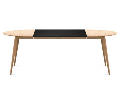 Table PLAYdinner Ronde Chêne huilé blanc|L 120-220 cm|MDF noir