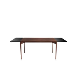 Table PURE Dining 140 x 85 cm|Noyer huilé|Avec 2 panneaux d'extension MDF noir (L 140-240 cm)