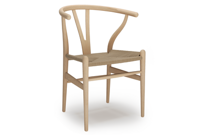 CH24 Wishbone Chair Hêtre savonné|Paillage naturel