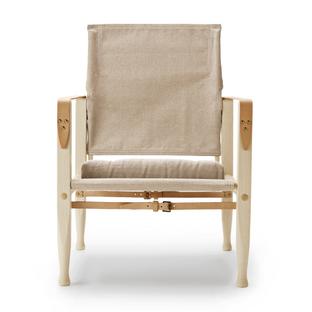 KK47000 Safari Chair Frêne (clair)|Toile Canvas naturelle|Avec coussin