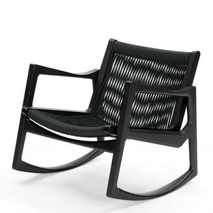 Euvira Rocking Chair Chêne teinté noir|Noir