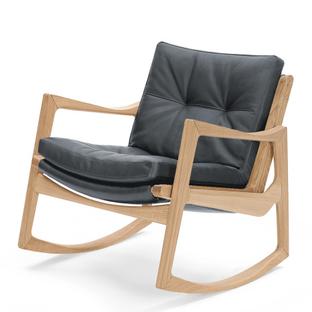 Euvira Rocking Chair Soft Chêne naturel|Cuir Classic gris