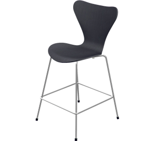 Série 7 chaise de bar 3187/3197 64 cm|Frêne coloré|Noir