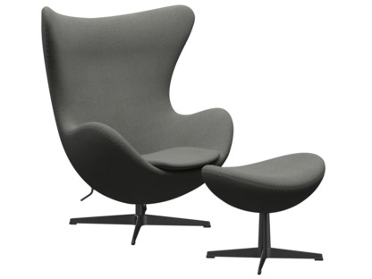 Fauteuil Egg (Oeuf) Re-wool|158 - Taupe/naturel|Noir|Avec repose-pied