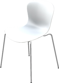 Chaise empilable NAP Hauteur spéciale 47,5 cm|Blanc lait|Chromé