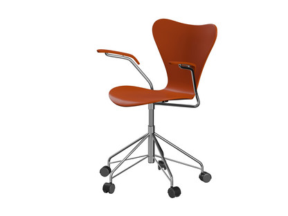Série 7 Chaise de bureau pivotante 3117 / 3217 New Colours Avec accotoirs|Laqué|Orange paradis|Chromé