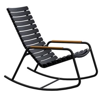 Chaise à bascule ReCLIPS Noir|Accotoirs bambus