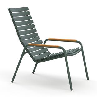Lounge Chair ReCLIPS Vert olive|Accotoirs bambus