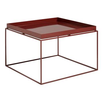 Table avec plateau Tray  H 35/39 x L 60 x P 60 cm|Chocolat - Haute brillant