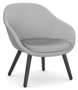 About A Lounge Chair Low AAL 82 Steelcut Trio - gris clair|Chêne laqué noir|Avec coussin d'assise