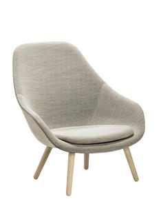 About A Lounge Chair High AAL 92 Hallingdal - gris chaud|Chêne savonné|Avec coussin d'assise