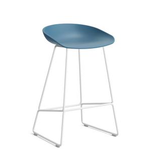 About A Stool AAS 38 Version cuisine: hauteur de l'assise 64 cm|Acier thermolaqué blanc|Azure blue 2.0