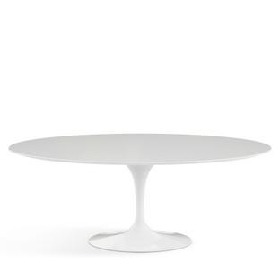 Table à manger ovale Saarinen L 198 cm x L 121 cm|Blanc|Stratifié blanc