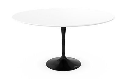 Table à manger ronde Saarinen 137 cm|Noir|Stratifié blanc