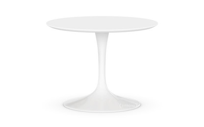 Table basse ronde Saarinen Petit (H 36/37 cm, ø 51 cm)|Blanc|Stratifié blanc