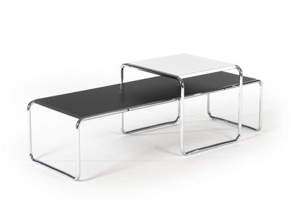 Set Table basse Laccio Stratifié blanc|Stratifié noir/anthracite