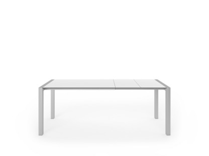 Table extensible Sushi Stratifié blanc|L 125-205 x l 80 cm|Aluminium andoisé