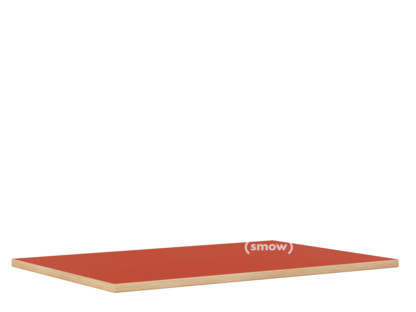 Plateau de table Eiermann Linoleum rouge salsa (Forbo 4164) avec bords en chêne|140 x 80 cm