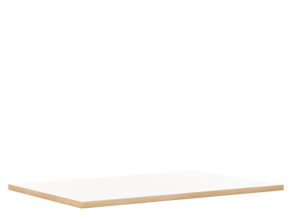Plateau de table Eiermann Mélaminé blanc avec bords chêne|120 x 80 cm